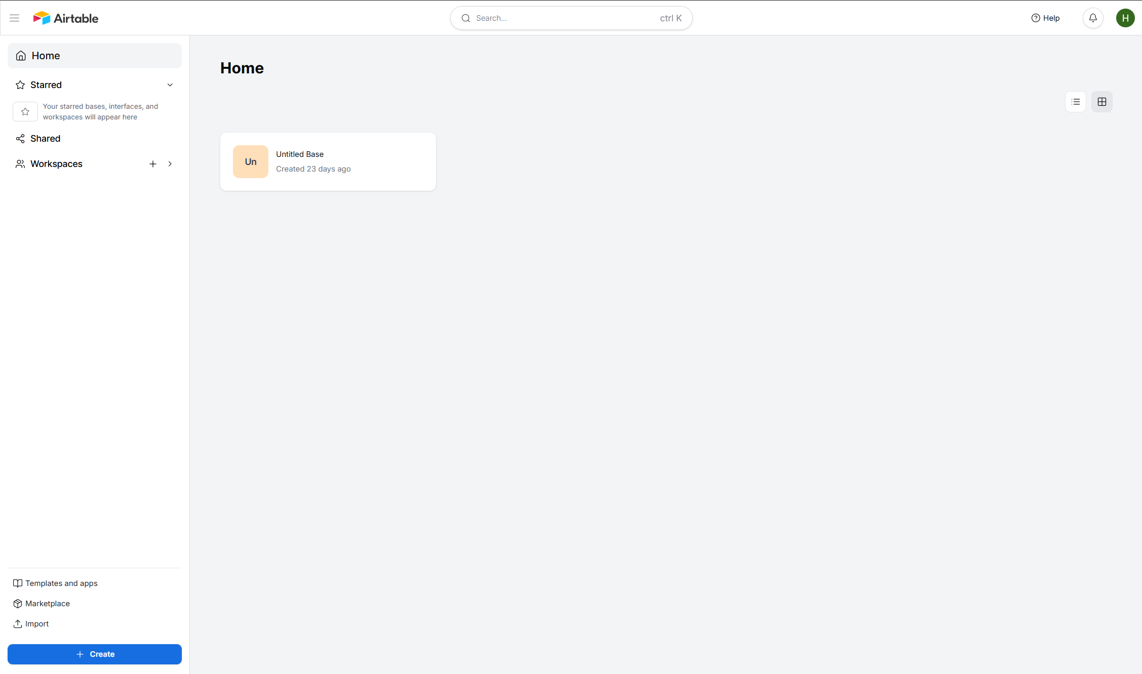 Airtable grid view